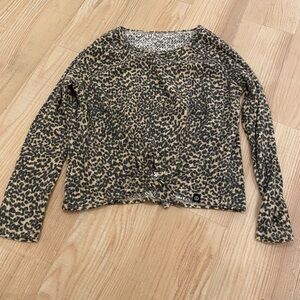 T & B Leopard Print Long Sleeve Top
